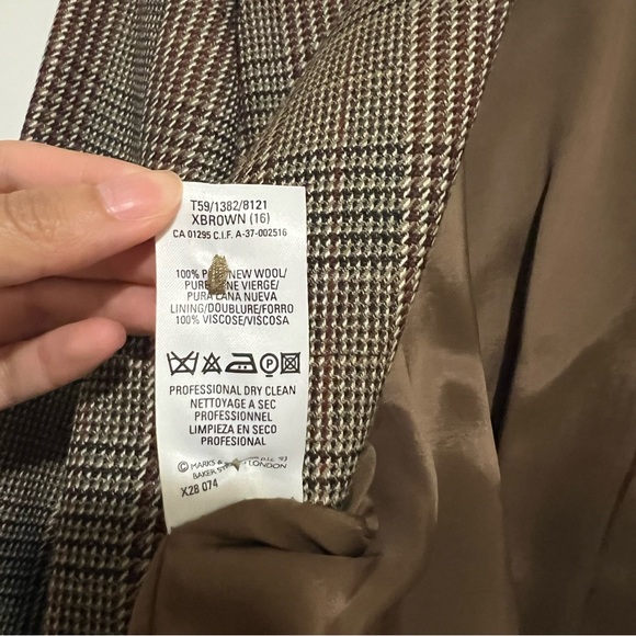 Marks & Spencer Brown Plaid Blazer - Picture 16 of 16